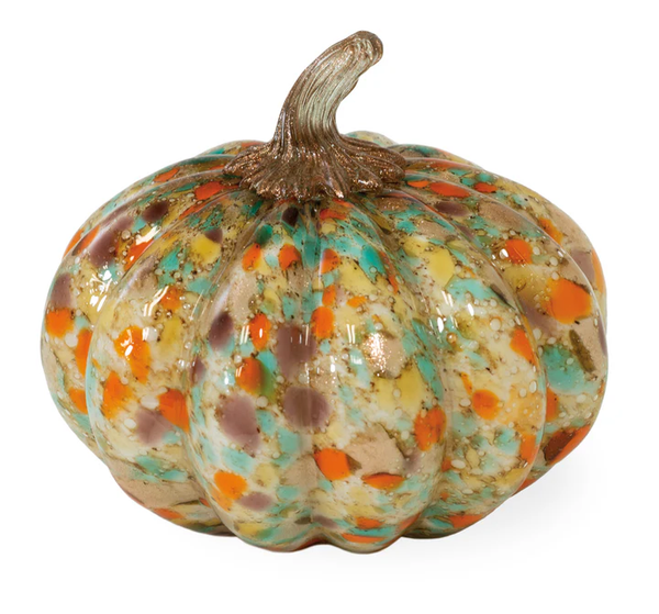 LARGE CONFETTI GLASS PUMPKIN