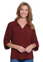 PERFECT PORT BUTTON FRONT BLOUSE