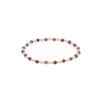 GEMSTONE GOLD SINCERITY PATTERN 3MM BEAD BRACELET - RUBY