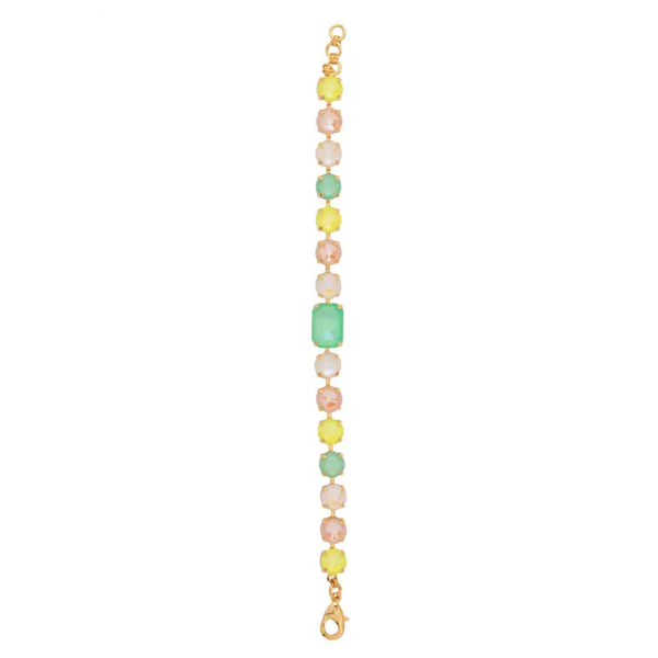 ANYA TENNIS BRACELET - GOLD/MANGO MINT