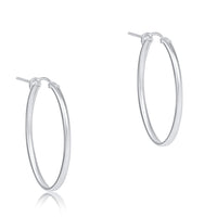 OVAL STERLING 1" HOOP - SMOOTH