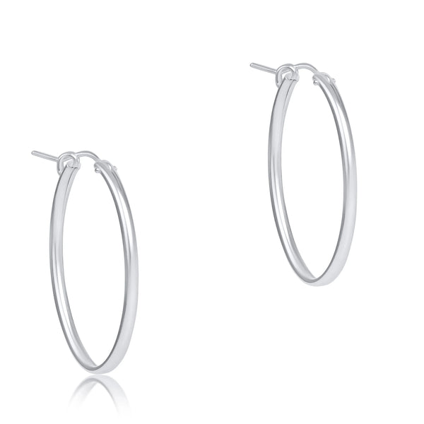 OVAL STERLING 1" HOOP - SMOOTH