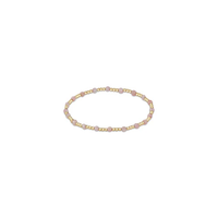 GEMSTONE GOLD SINCERITY PATTERN 3MM BEAD BRACELET - PINK OPAL