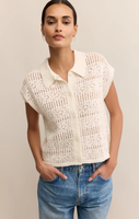 KINSLEY COTTON SWEATER TOP - WHITE