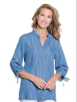 WAVE ON TIE SLEEVE TOP