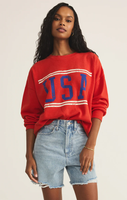 USA SUNDAY SWEATSHIRT - CABANA RED