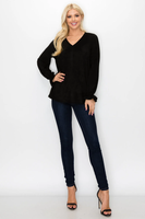 ABIGAIL SUEDE TOP - BLACK