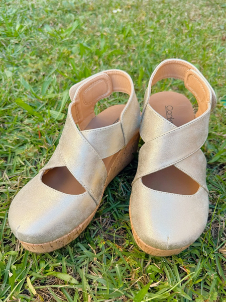 CASE CLOSED WEDGE - GOLD WASH METALLIC