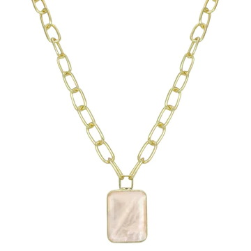 BELMIRA NECKLACE 18K ROSE QUARTZ