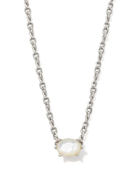 CAILIN PENDANT NECKLACE - RHODIUM/MOTHER OF PEARL