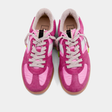 SYLVIA SNEAKER - PINK SUEDE & SATIN