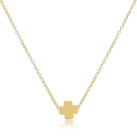 16" NECKLACE GOLD - SIGNATURE CROSS SMALL GOLD