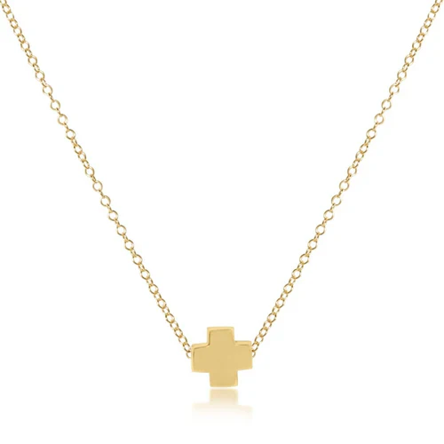 16" NECKLACE GOLD - SIGNATURE CROSS SMALL GOLD