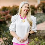 HOT PINK JADE NUGGETS W/ JERUSALEM CROSS NECKLACE