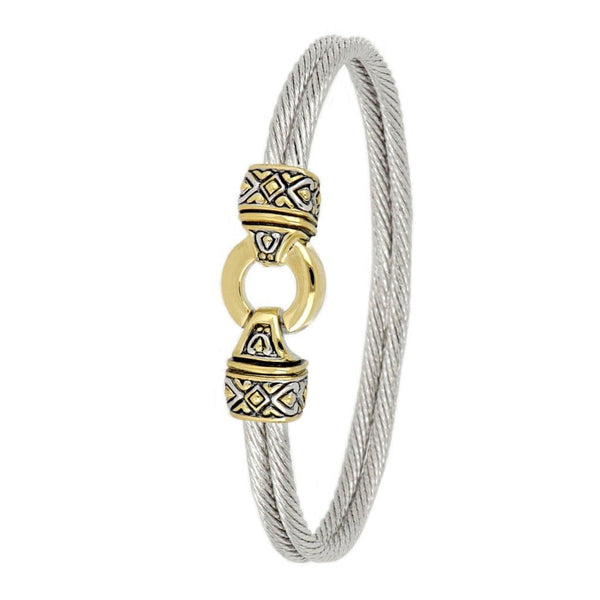 ANTIQUA GOLD CIRCLE DOUBLE WIRE BRACELET