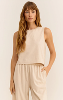 SLOANE JERSEY MUCLE TANK - SANDSHELL