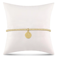 CLASSIC GOLD 2MM BEAD BRACELET - BE YOU. SMALL GOLD DISC