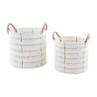 KNOTTED ROPE NESTED BASKET SET/2