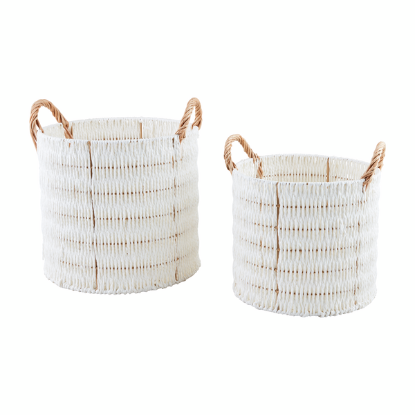 KNOTTED ROPE NESTED BASKET SET/2
