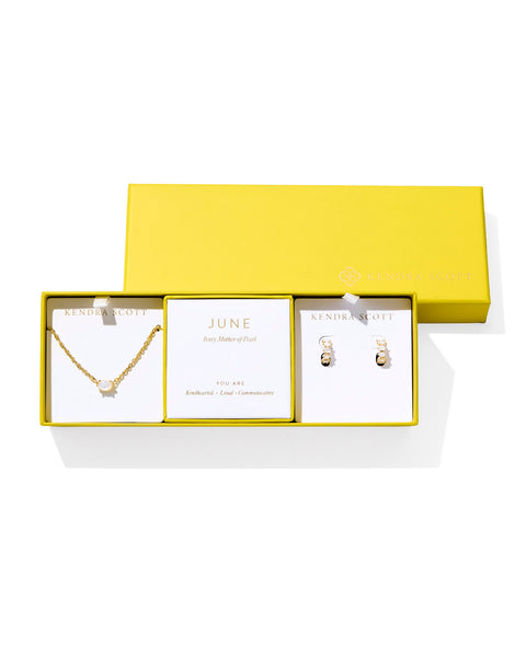 CAILIN BIRTHSTONE GIFT SET - GOLD JUNE CRYSTAL