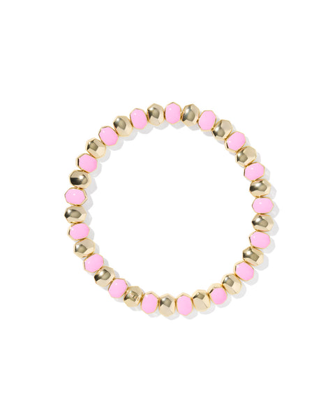DAPHENE ENAMEL STRETCH BRACELET - GOLD/LIGHT PINK