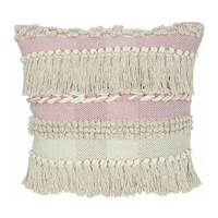 BOHO BLUSH FRINGE PILLOW 20X20