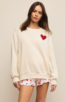 OVERSIZED HEART SWEATSHIRT - VANILLA ICE