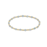 GEMSTONE GOLD SINCERITY PATTERN 3MM BEAD BRACELET - AQUAMARINE