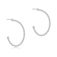 BEADED CLASSIC 1.25" POST HOOP - 2MM STERLING