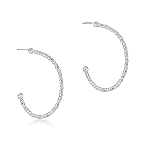 BEADED CLASSIC 1.25" POST HOOP - 2MM STERLING