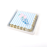 WHITE TEXTURED BEVERAGE NAPKIN TRAY