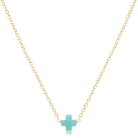 16" NECKLACE GOLD - SIGNATURE CROSS SMALL MINT