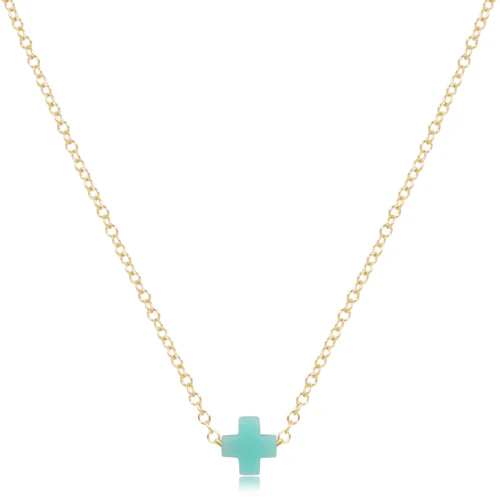 16" NECKLACE GOLD - SIGNATURE CROSS SMALL MINT