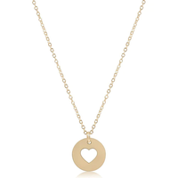 16" NECKLACE GOLD LOVE  GOLD DISC