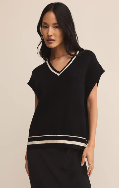 FLETCHER SWEATER VEST - BLACK