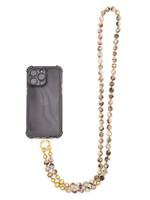 MARBLED BEIGE CROSSBODY PHONE LANYARD