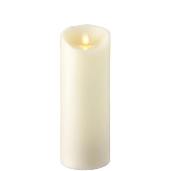 PUSH FLAME IVORY PILLAR CANDLE 3x8