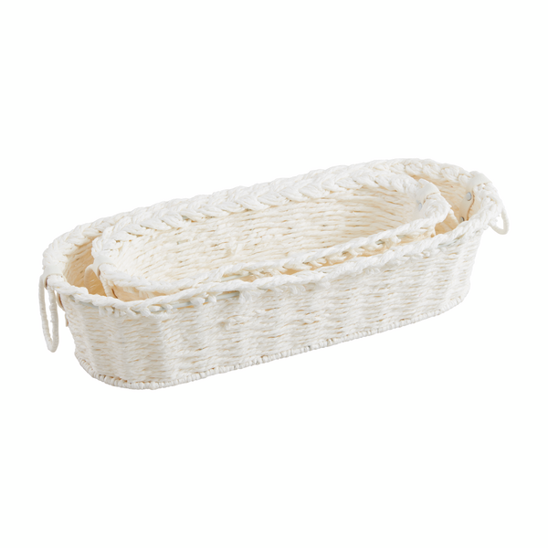 KNOTTED ROPE BREAD BASKET SET/2