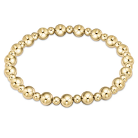 EXTENDS - CLASSIC GRATEFUL PATTERN 6MM BEAD BRACELET - GOLD