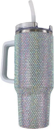 SILVER JEWELED 40 OZ TUMBLER