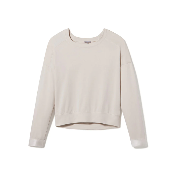 IZZY SATIN CUFF SWEATSHIRT - EGG NOG