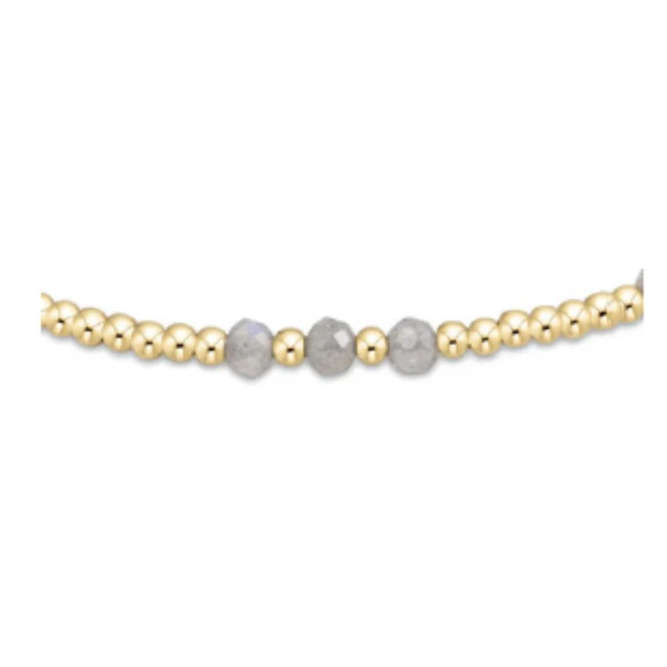 GEMSTONE GOLD JOY PATTERN 3MM BEAD BRACELET - LABORADITE
