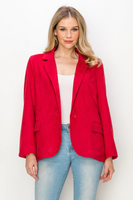 AMY SUEDE BLAZER - SCARLET RED