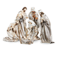 METALLIC SILVER NATIVITY SET