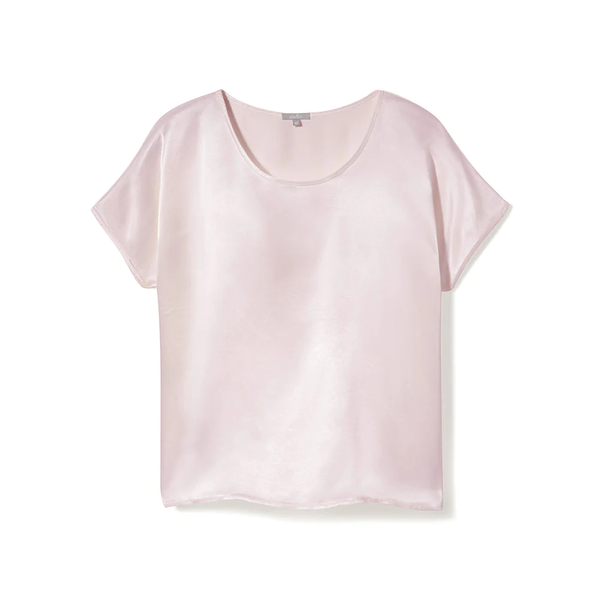 ROXXY SATIN BOXY TEE - BLUSH