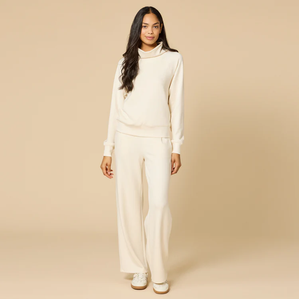 DREAMTECH COWL NECK W/ PANT SET - ALMOND