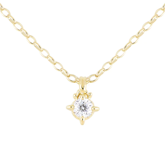 DIAMANTE CZ 3/4 CT NECKLACE GOLD 16 IN