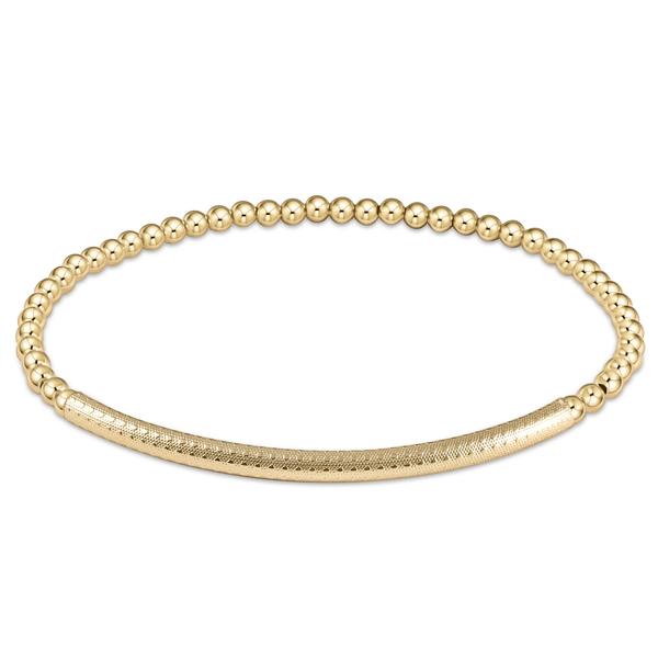 CLASSIC GOLD 3MM BEAD BRACELET - BLISS BAR TEXTURED