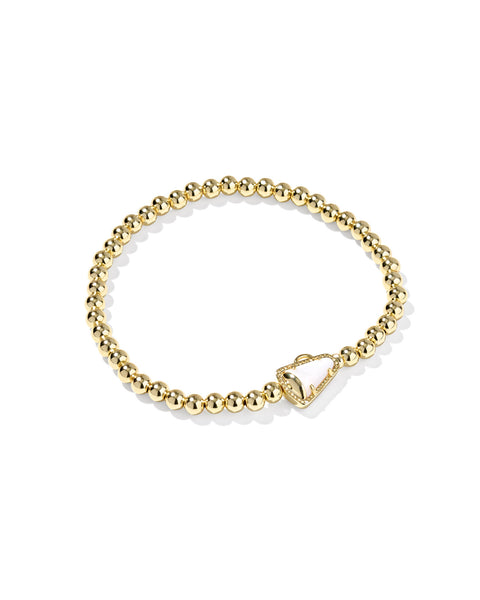 CHEER STRETCH BRACELET - GOLD/WHITE MOP
