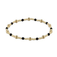 DIGNITY SINCERITY PATTERN 4MM BEAD BRACELET - FACETED ONYX